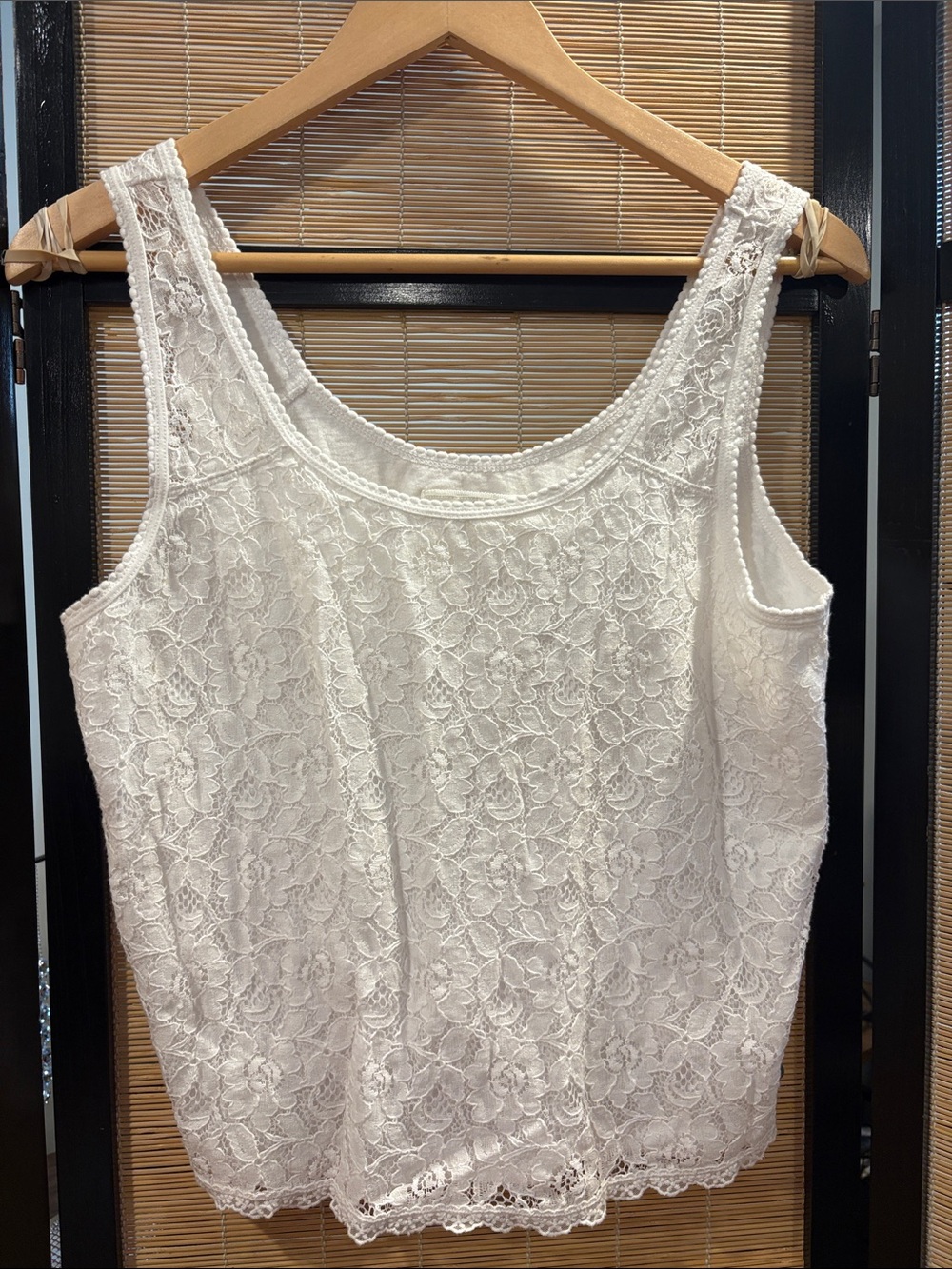 Abercrombie & Fitch White Floral Lace Camisole
